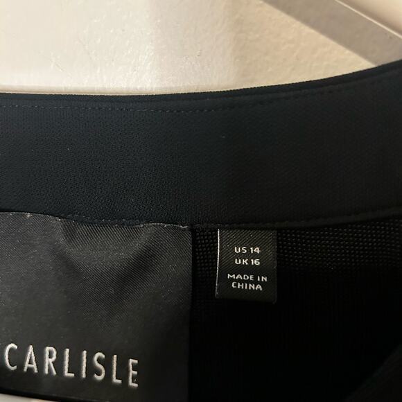 CARLISLE Black Sweater Blazer Button Front Pockets Chic Retro Glam US 14 Career - Picture 4 of 11